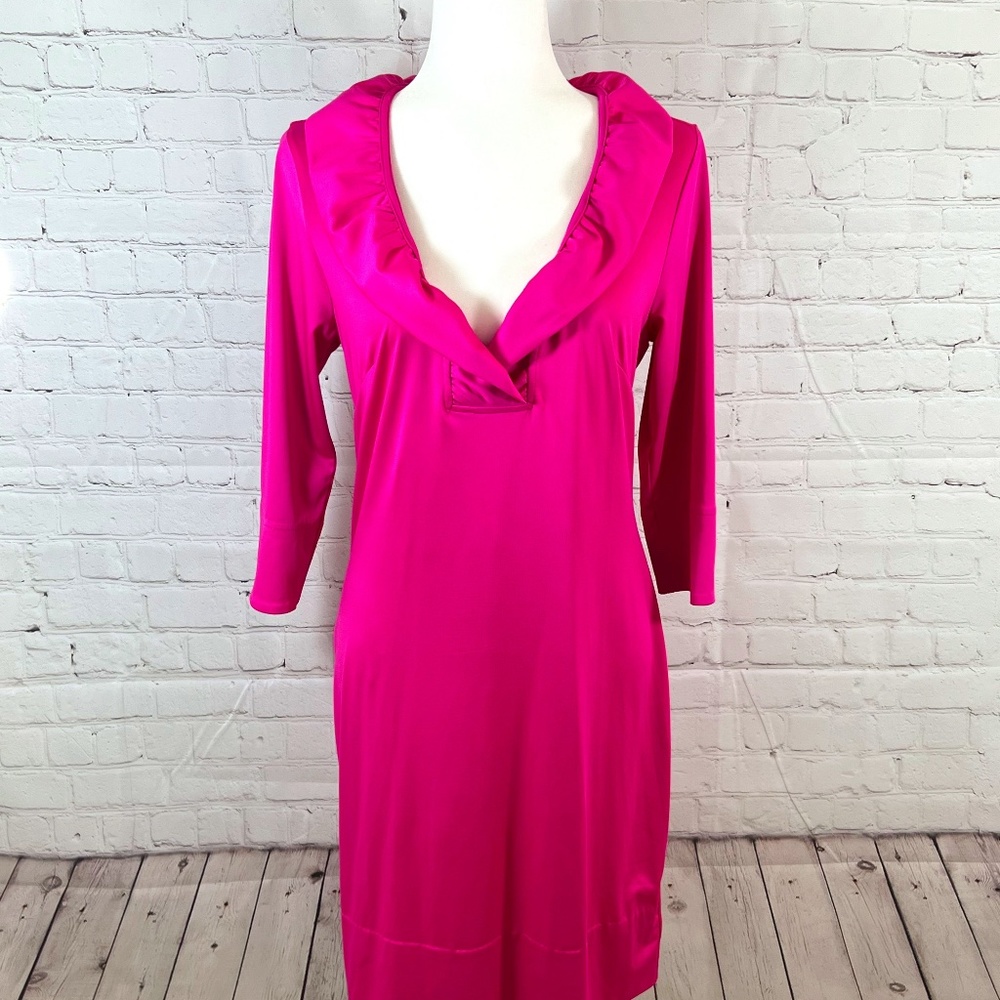 Gretchen Scott - Jersey Ruffle Neck / Pink / Small